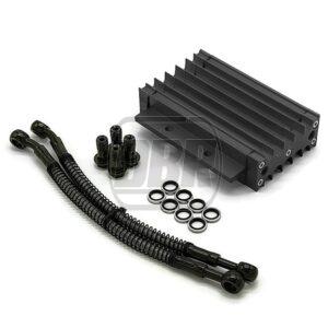 Oil Cooler - CNC Alloy - 220mm Hoses - Black