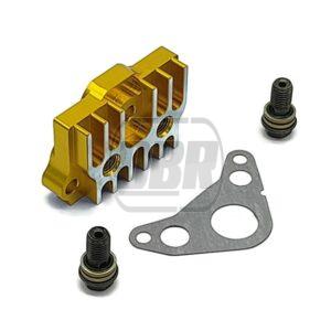 Oil Cooler Take Off Plate - CNC - Gold